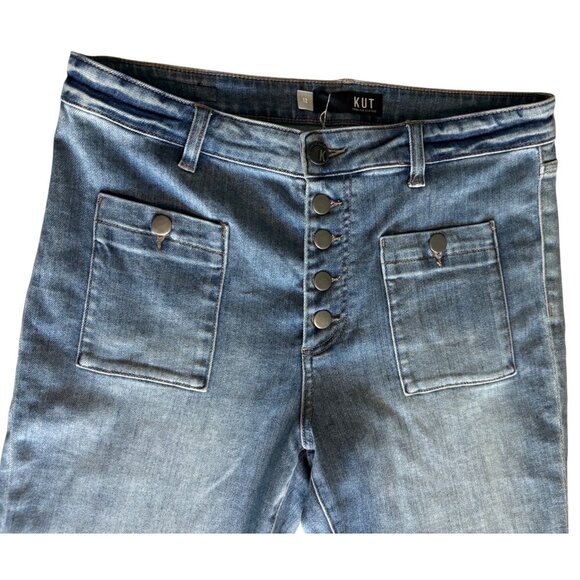 Kut From The Kloth Stella High Rise Flare Blue Jeans, Size 12 - Picture 3 of 4
